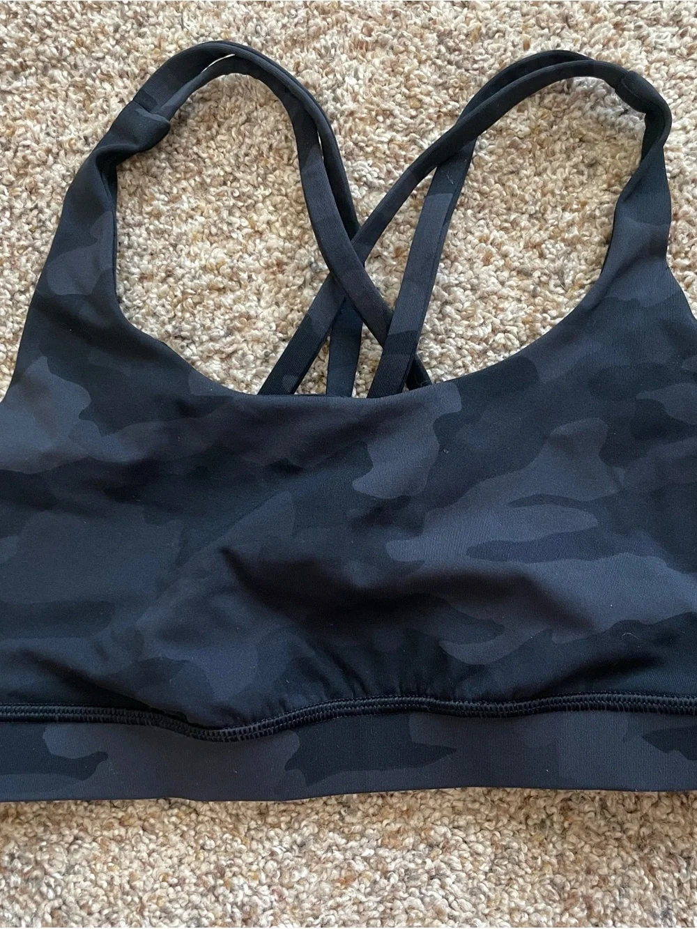 lululemon athletica Black Camo Energy Sports Bra